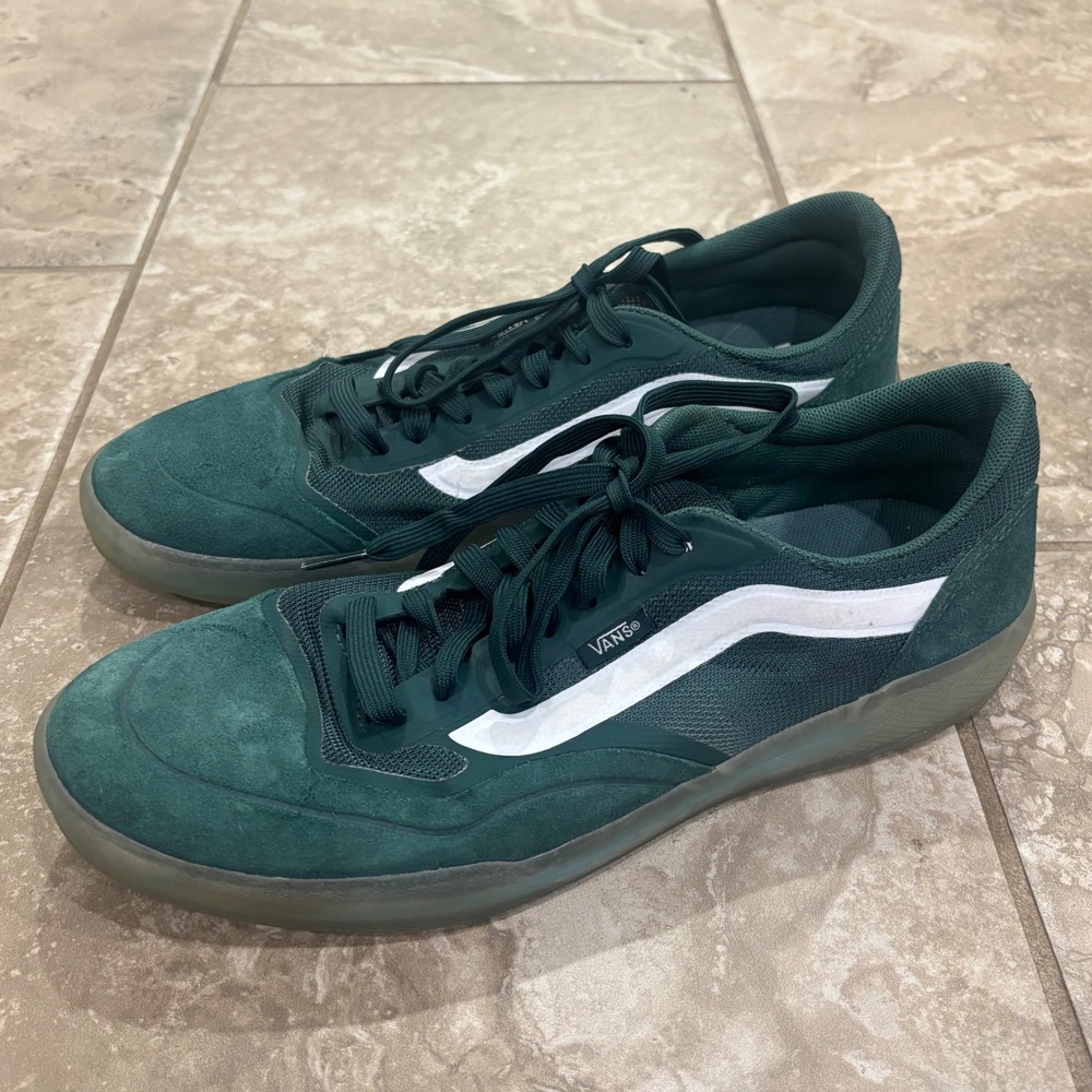 Vans AVE Pro Forest Green Suede Mesh Skate Shoes Mens 9 721356